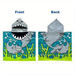 Cartoon Mermaid Kids Hooded Beach Towel Wrap