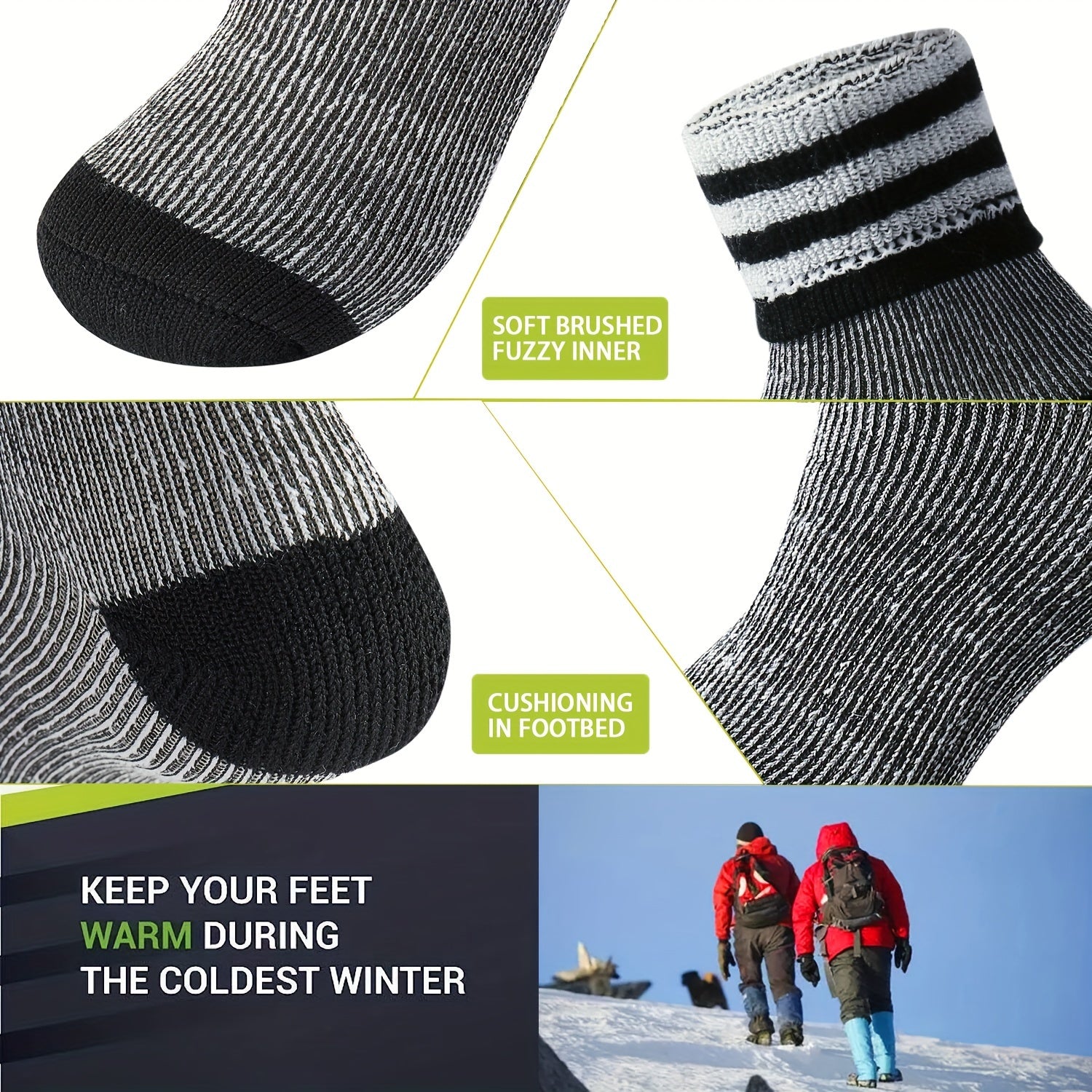 Men's Thermal Athletic Socks - Running Hiking Ski Socks