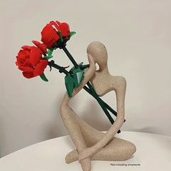 Red Rose Bouquet Small Building Blocks Toy