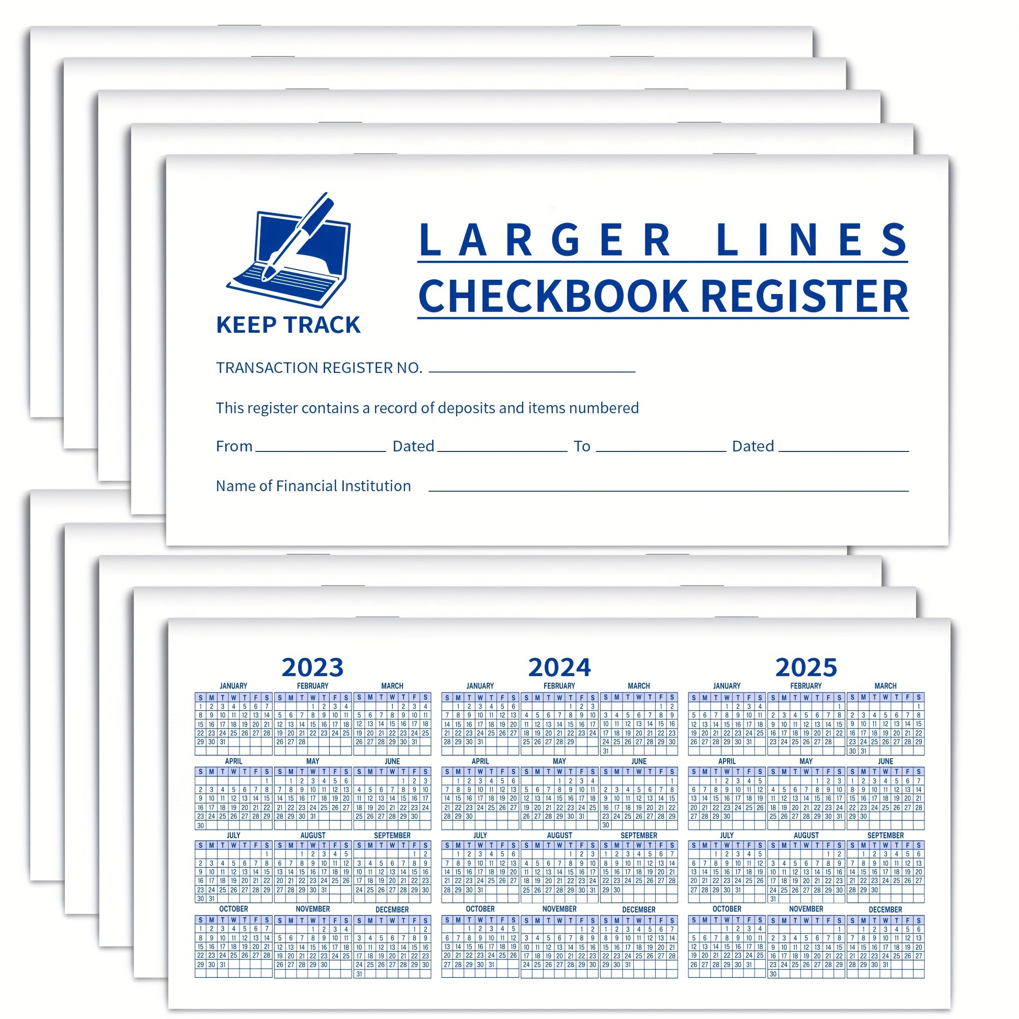 10pcs Check Registers Deposit Credit Bank Account Balance Ledger Easy