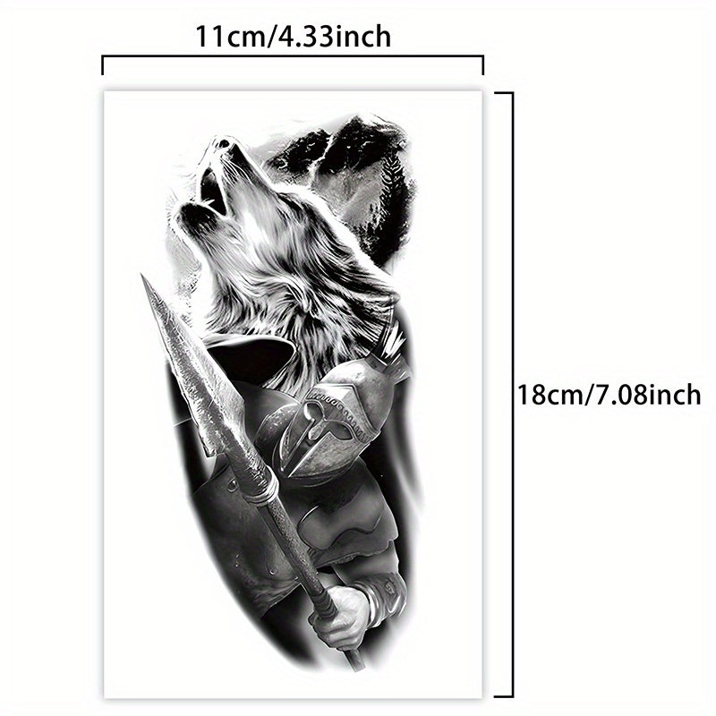 Realistic Howling Wolf Waterproof Tattoo Sticker