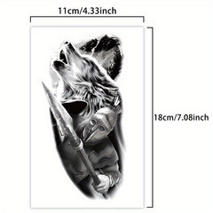 Realistic Howling Wolf Waterproof Tattoo Sticker