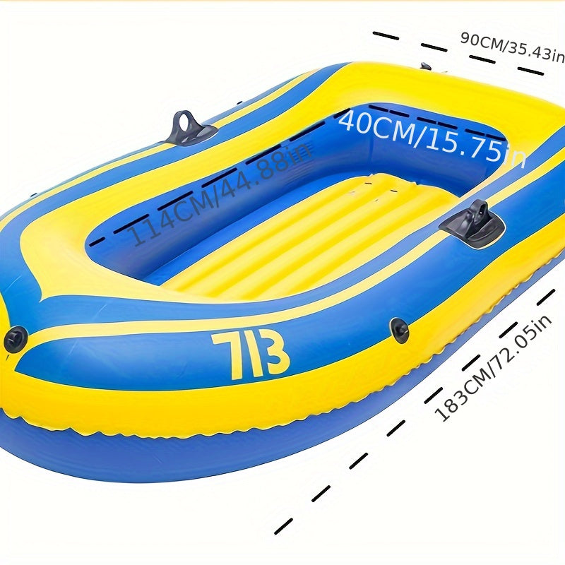 2-Person Inflatable Rubber Boat for Fishing - Thickened Raft