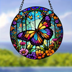 Plastic Butterfly Suncatcher Stained Glass Window Hanging