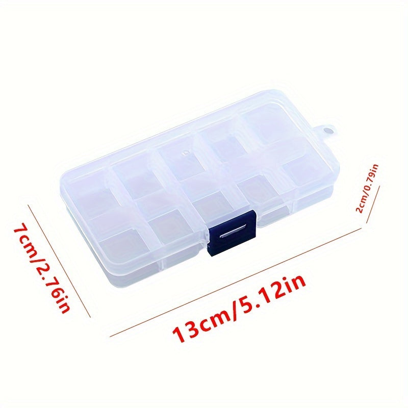 Plastic Transparent Storage Box 10 15 Grids Jewelry Box Organizer