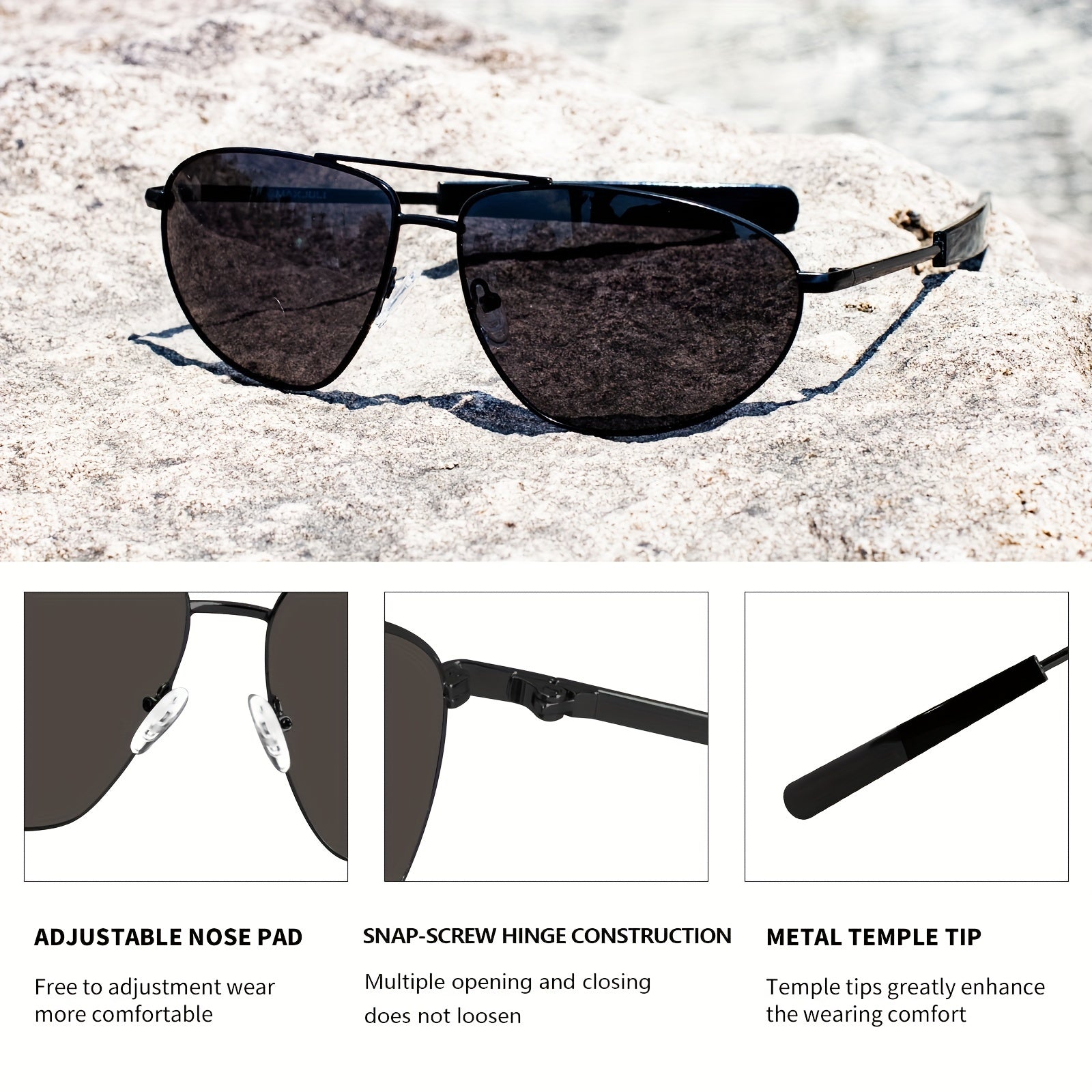 Retro High Wear Resistant Polarized Sunglasses UV Protection