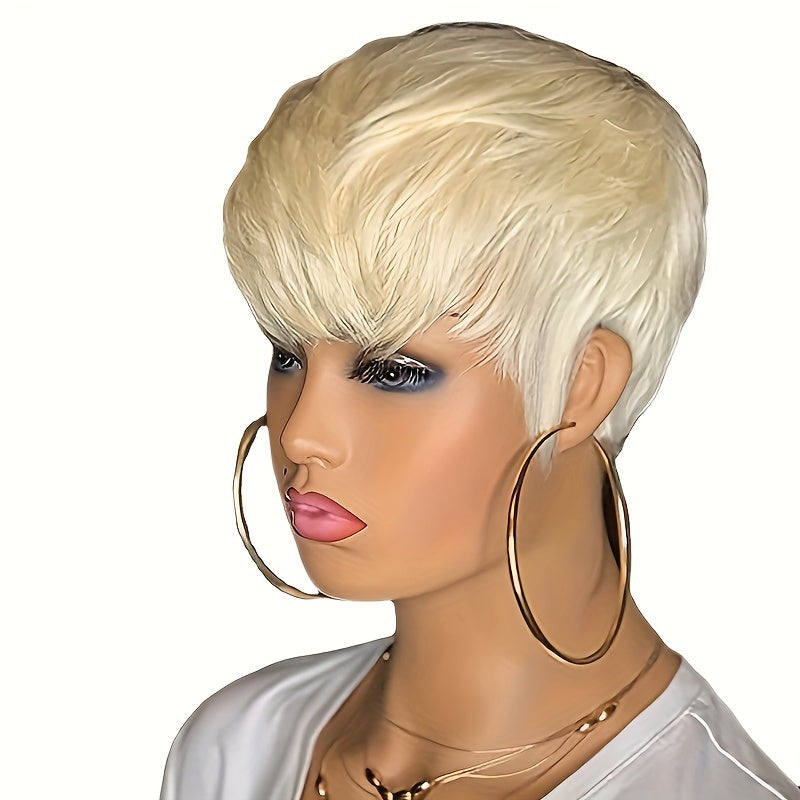 Short Pixie Wig With Bang Synthetic Fiber Women Daily Party Decors