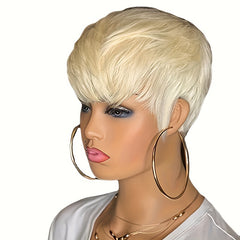 Short Pixie Wig With Bang Synthetic Fiber Women Daily Party Decors