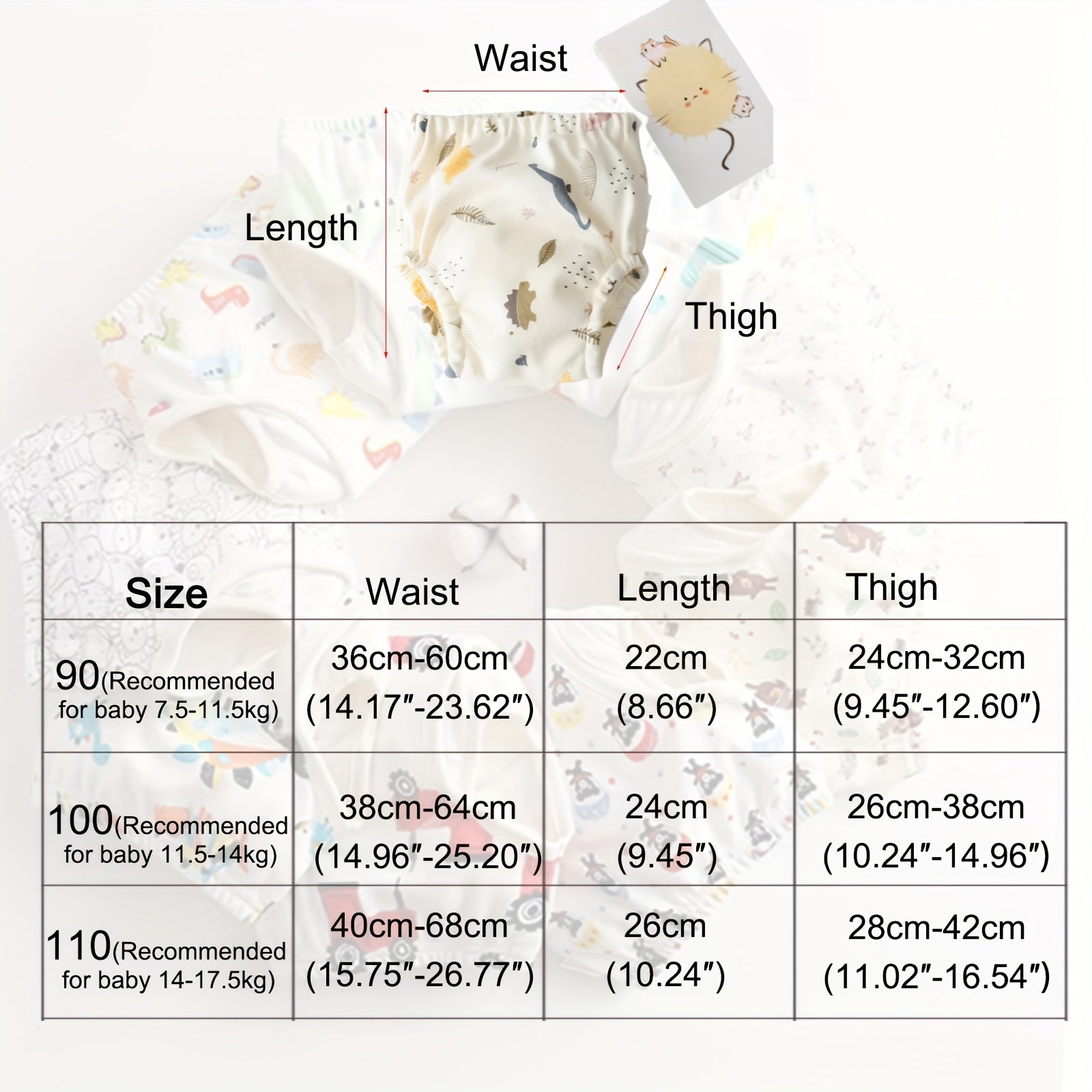 1pc Baby Training Pants For 7.5kg-14kg Newborn Waterproof Diaper Pocket Diapers