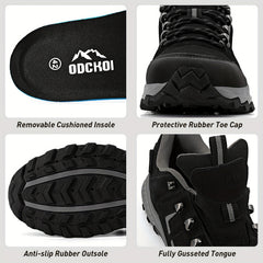 Men's Durable Hiking Boots Non Slip Lace Up Shoes For Outdoor Activities