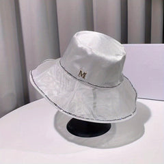 Mesh Bucket Hat Rhinestone Sun Hat Organza Lightweight