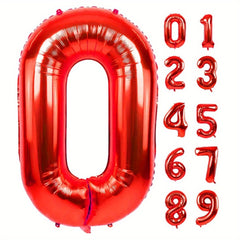 Large Red Number 0-9 Balloons for Birthday Party