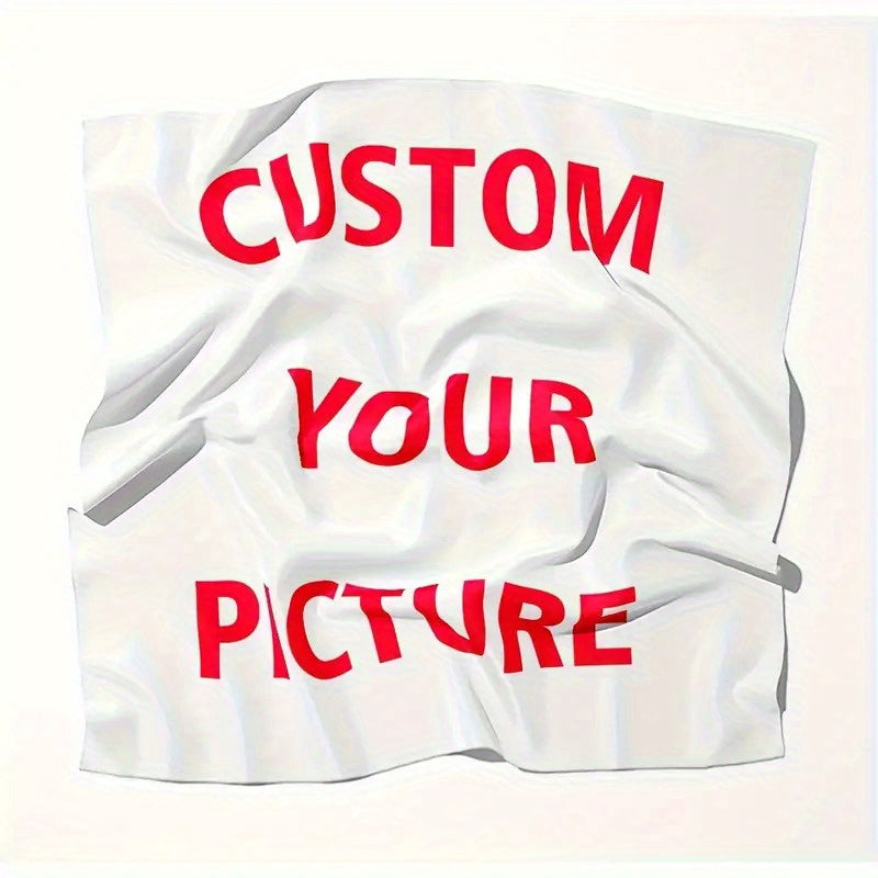 Personalized Photo & Floral Print Silk Feel Square Scarf