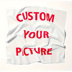 Personalized Photo & Floral Print Silk Feel Square Scarf