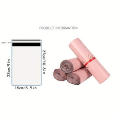 50 Pink Plastic Mailer Bags Waterproof Express Pouches for Shoes & Boxes