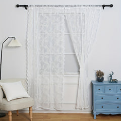 Floral Rose Embroidered Lace Curtains for Elegance in Living Room Bedroom Office