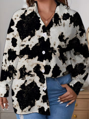  Floral Print Button Up Long Sleeve Blouse