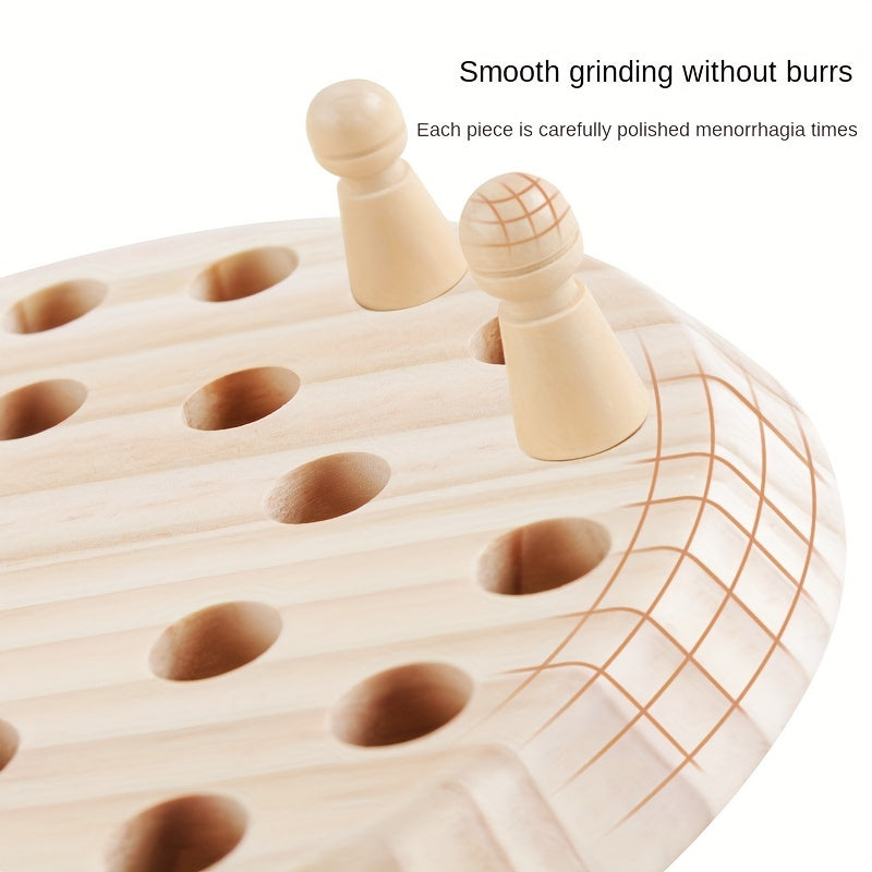 Wooden Memory Chess Montessori Games Match Puzzle Board Kids Educational Toy