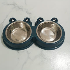 Stainless Steel Double Bowl for Pet Cats and Small Dogs