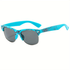 Retro Half Frame Metal Sun Glasses Mixed Decorative Outdoor Shades