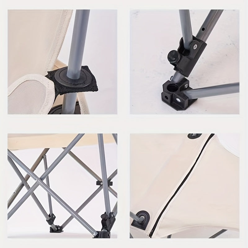 Portable Folding Chair with Cup Holder & Pillow for Outdoor Adventures