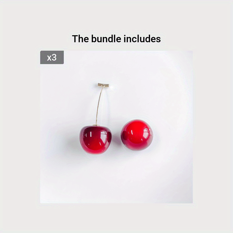 Cherry Earrings Long Dangling Fruit Red Women