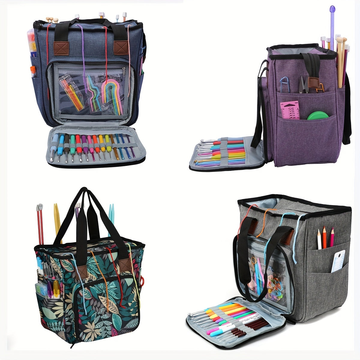 Yarn Organizer Knitting Bag Large Capacity Crochet Tote Portable Bag