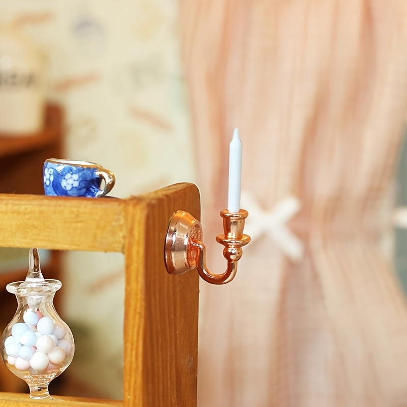 Mini Wall Decor Candle Models Dollhouse Home Decoration Ornaments