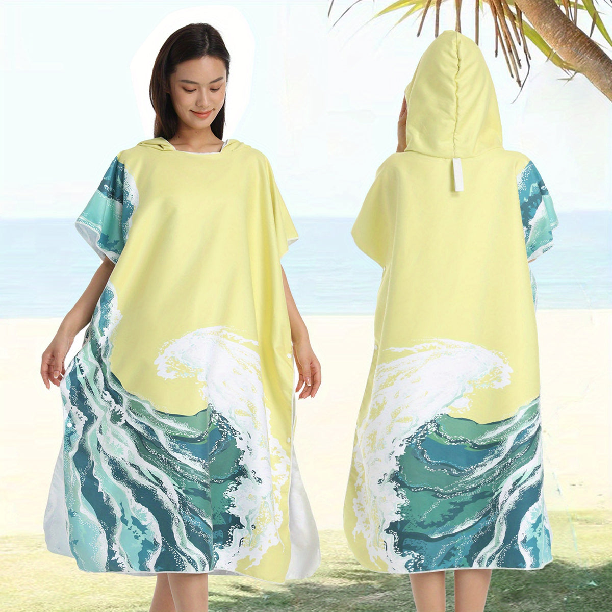Women's Quick Dry Hooded Towel Spa & Bath Robe Lightweight Bathrobe