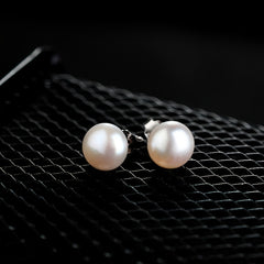 Freshwater Pearl Earrings 925 Silver Ear Studs Jewelry for Women