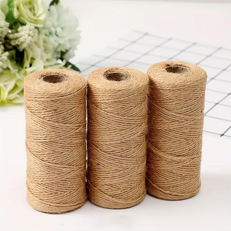 3pcs 100m Hemp Rope Hand Woven Diy Thin Rope Jute Vintage Ornament