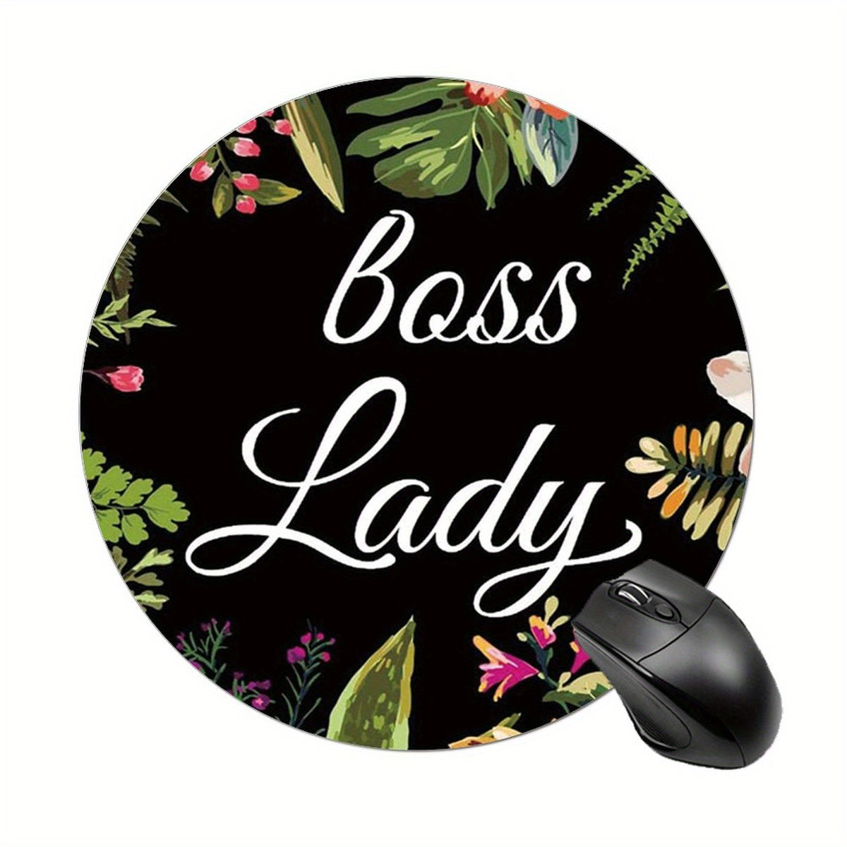 Round Gaming Mouse Pad Women Girls Non-Slip Rubber Mat Office Laptop Lady