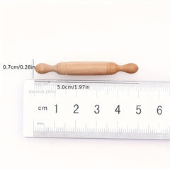 Dollhouse Wooden Rolling Pins Beige Texture for Kitchen Scene Model