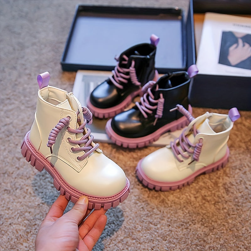 Girls Lace Up Ankle Boots Comfortable Non Slip Indoor Outdoor Travel