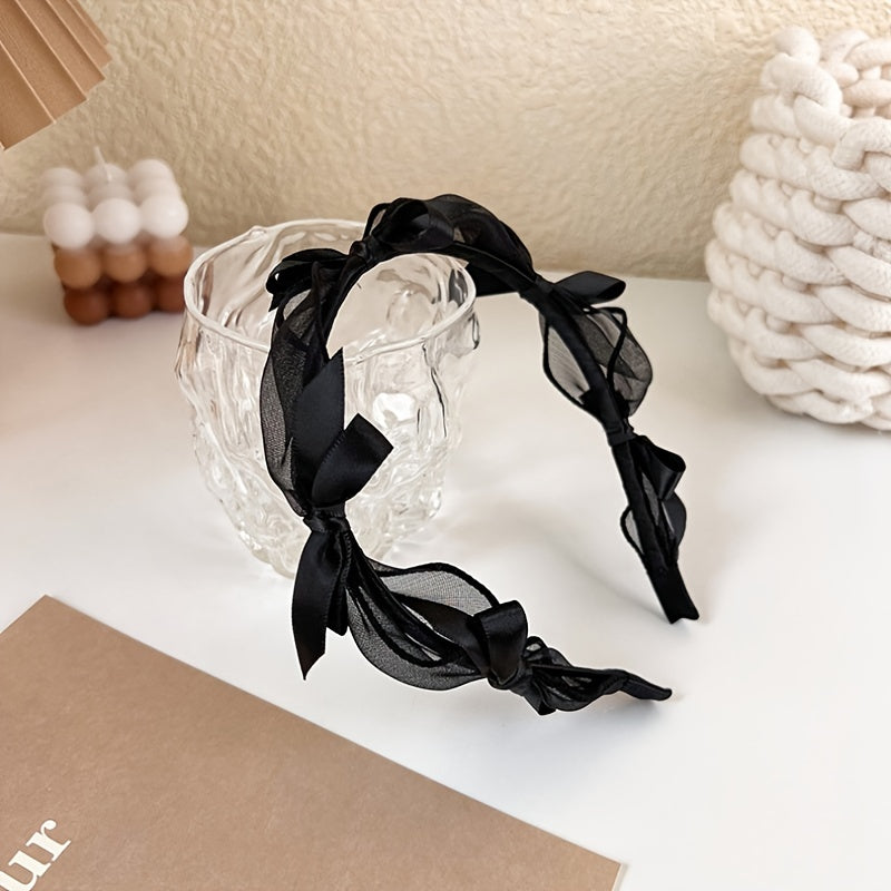 Bowknot Lace Hair Hoop Headband Thin Edge Hair Accessories