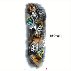 Ghost Flowers Skull Street Style Tattoo Stickers Waterproof