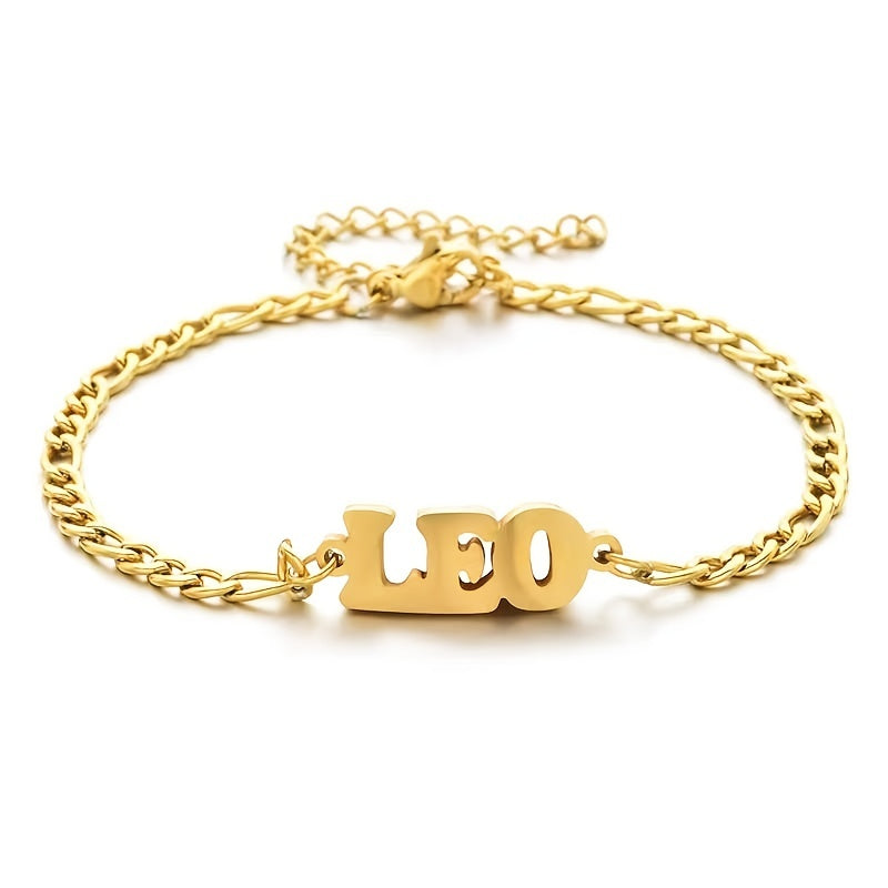 Stainless Steel Zodiac Letter Bracelet Gift