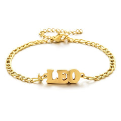 Stainless Steel Zodiac Letter Bracelet Gift