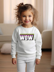 OERYUI WOW Letter Print Sweatshirt Comfy Pullover Boys Kids Sports