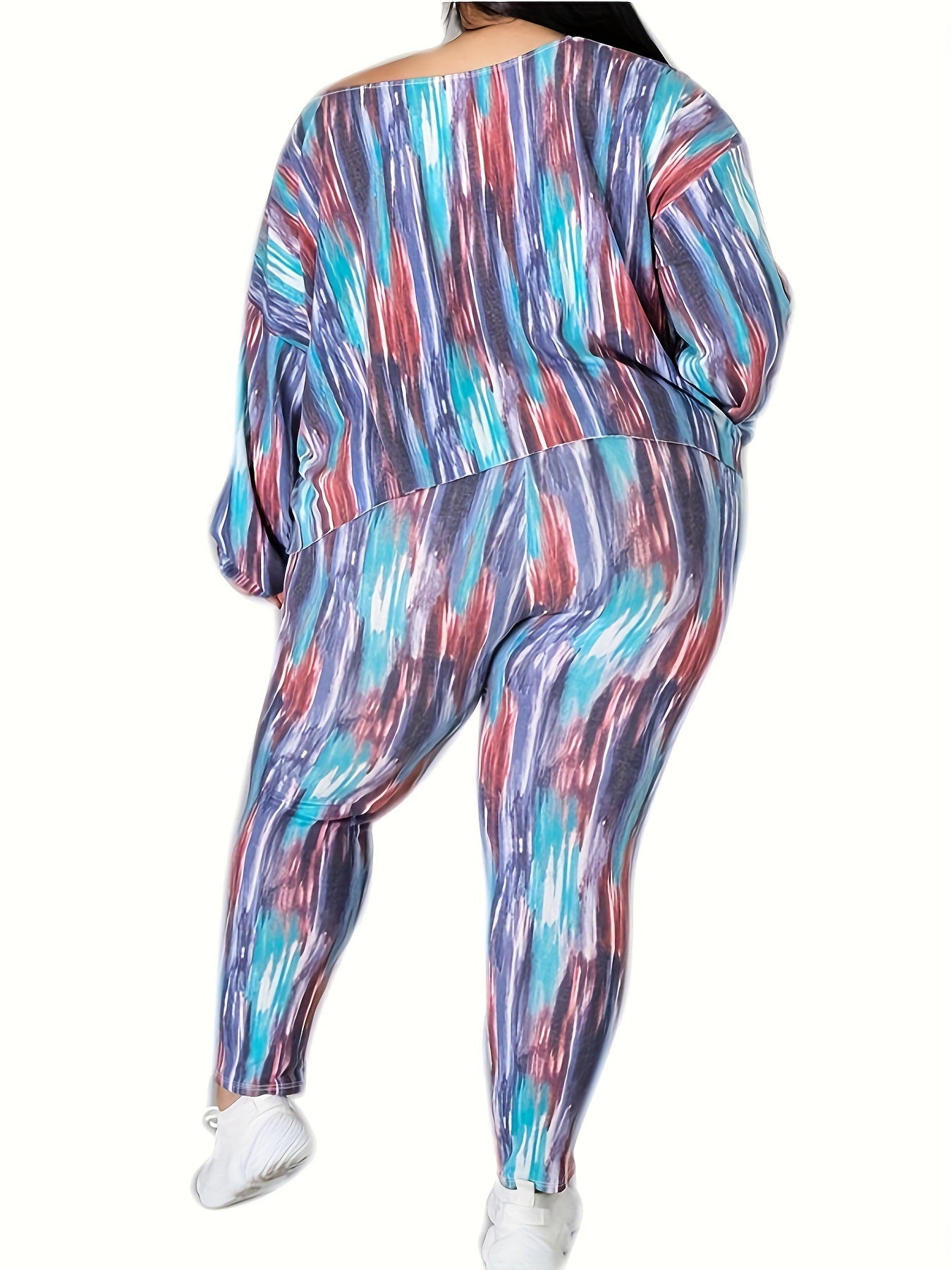  Tie Dye One Shoulder Top & Skinny Trousers Set