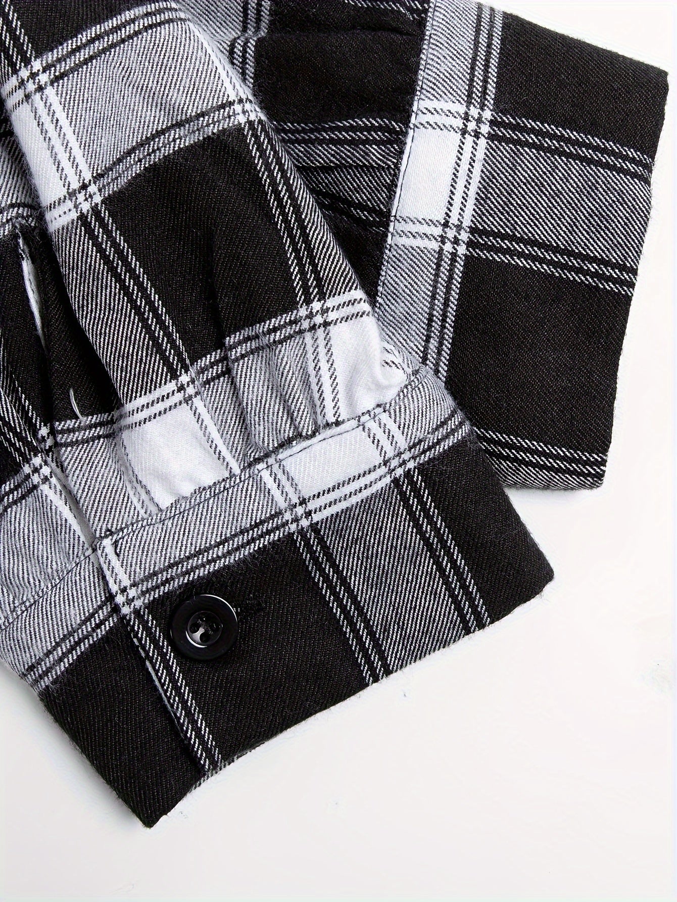  Plaid Print Button Up Long Sleeve Blouse