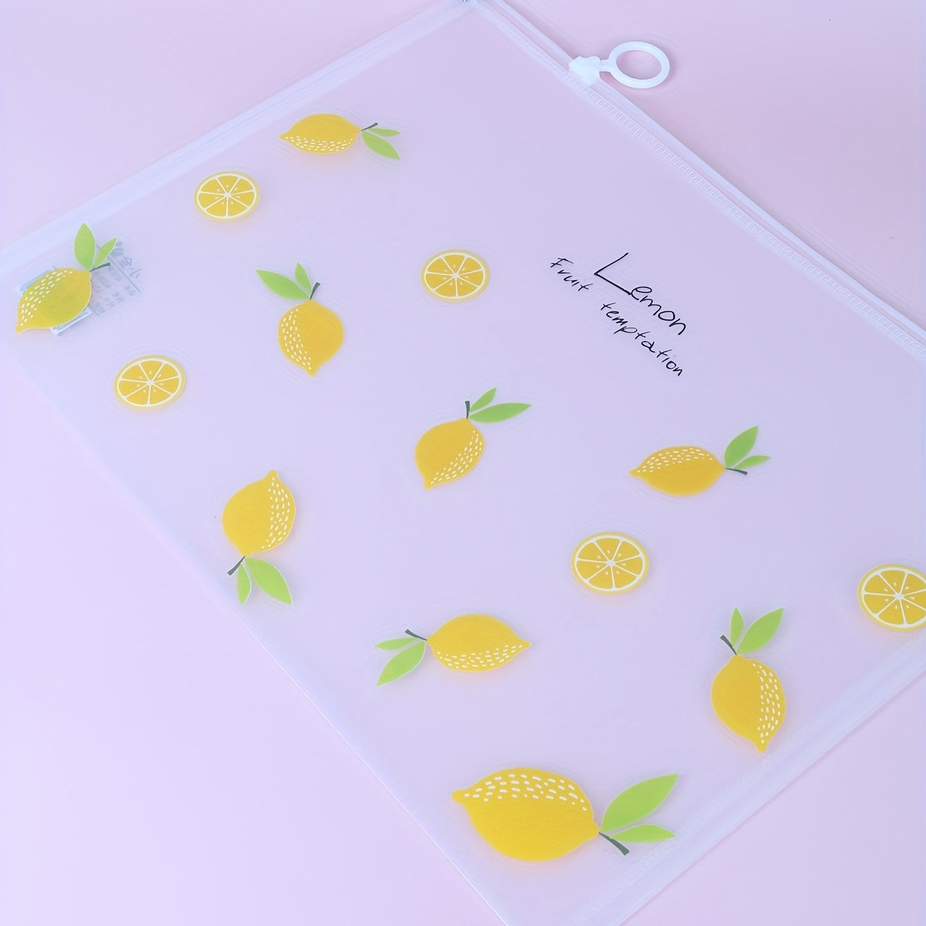 Lemon Patterned File Bag - Keep Documents Safe & Stylish
