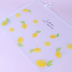 Lemon Patterned File Bag - Keep Documents Safe & Stylish