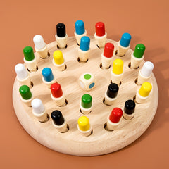 Wooden Memory Matching Game for Kids Circular Board Focus Training Toy