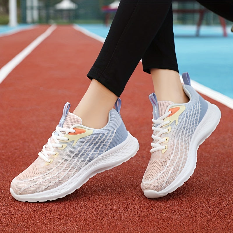 Women's Stylish Mesh Running Shoes Comfortable Lace Up Outdoor Sneakers