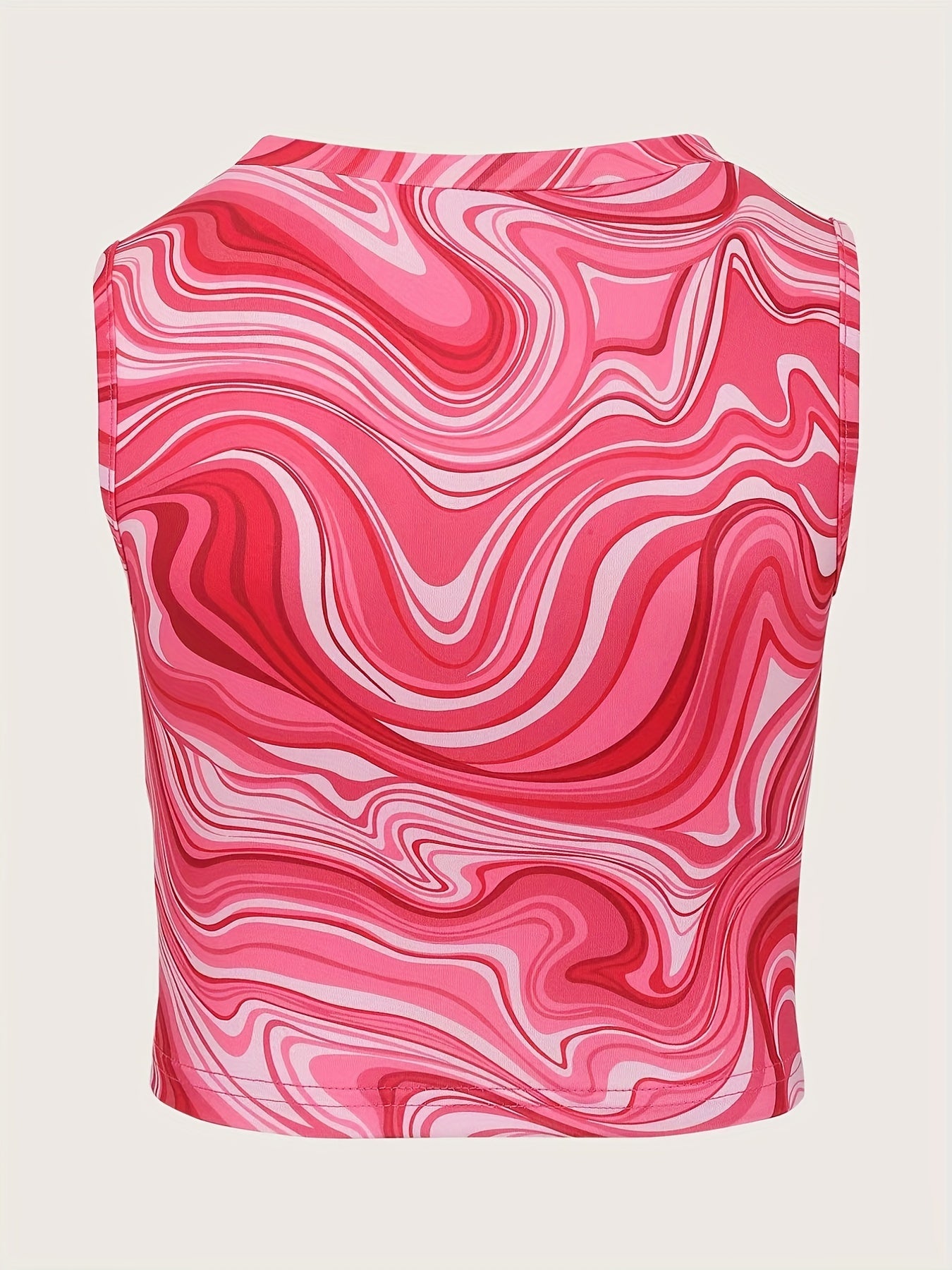 Marble Print Tank Top Crew Neck Sleeveless Y2K Summer Top