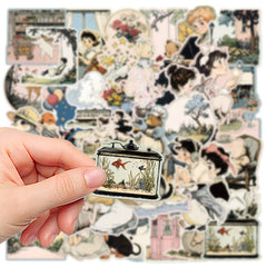 50 Whimsical World Stickers PVC Decals for Scrapbooking Notebooks