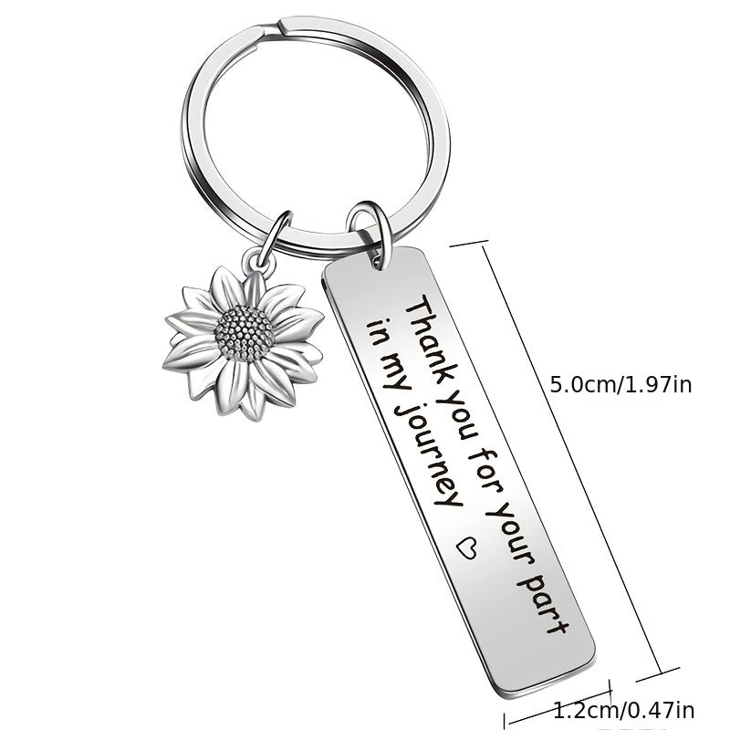 Sunflower Keychain Thank You For Your Part In My Journey