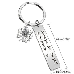 Sunflower Keychain Thank You For Your Part In My Journey