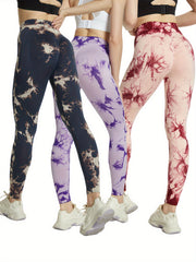 Tie Dye High Waist Yoga Leggings Slim Fit Gym Sports Pants